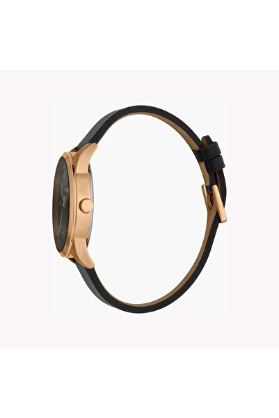 Esprit Men's Black Leather Watch, Black Dial | Es1g052m0025