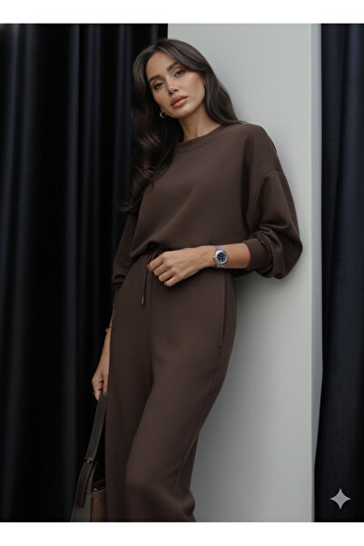 Lovely butik Oversized Tracksuit Set Wide Leg Loose Fit Women's Winter Two-Piece Set