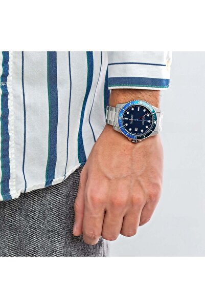 Esprit Men's Silver Stainless Steel Watch, Blue Dial | Es1g010m0035