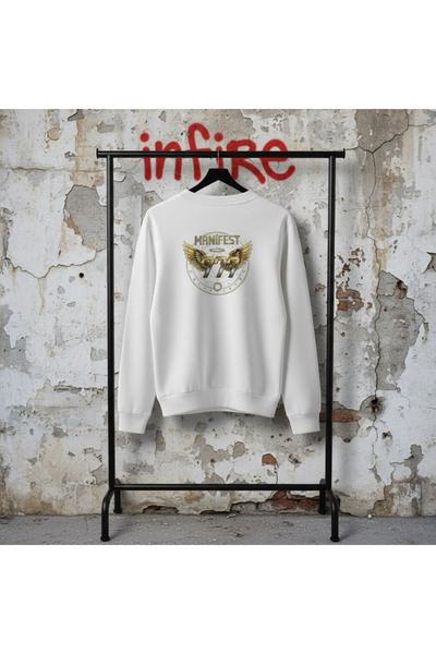 Infire clothing ملابس رياضية للجنسين قصة فضفاضة مانيست مطبوع