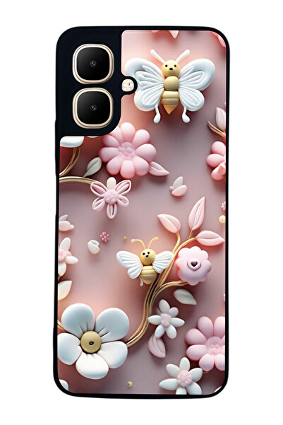 Aksel Kılıf متوافق مع Infinix Smart 10 مطبوع ، أسود غير لامع، سيليكون ناعم، و...