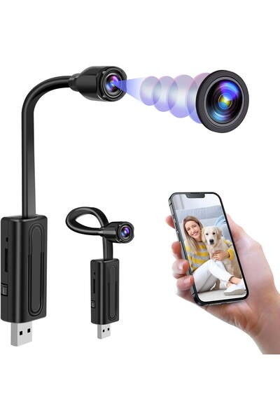 HYX Mini WiFi Camera with Motion Detection, USB Small Camera for Home/Office Security