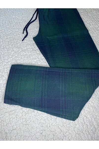 DÜVEN Jacquard Fabric Winter Women's Men's Unisex Green Tracksuit & Pajama Bottoms