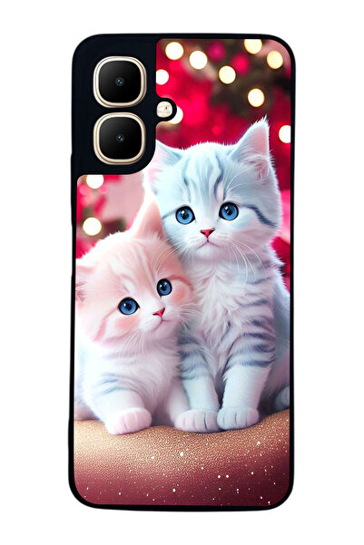 Aksel Kılıf متوافق مع Infinix Smart 10 مطبوع ، أسود غير لامع، سيليكون ناعم، و...