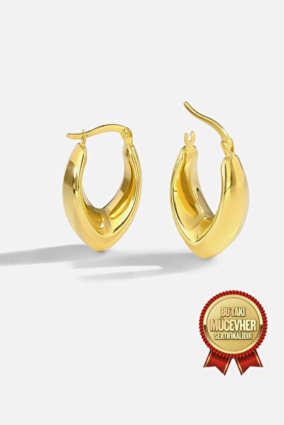 MEKS JEWELS Mikron Altın Kaplama Gümüş Damla Küpe