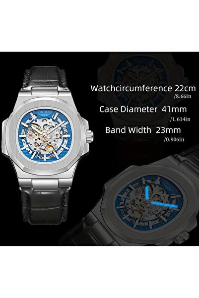 LONGLUX Luxury Men's Mechanical - Automatic Waterproof Leather Wristwatch