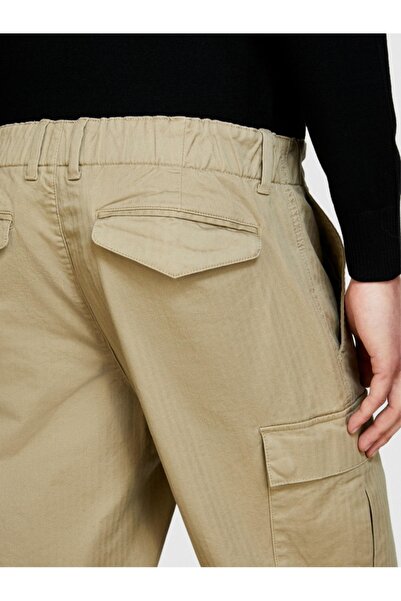 Sisley Stretch Cotton Belt Hole Patch Pocket Skinny Pants Men's Blue Trousers - 324P4H2Fsf03P