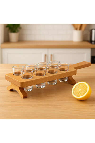 KonsolStation54 Tekila Set Sunum Ahşap - Ahşap Masaüstü Organizer - Ahşap Sun...