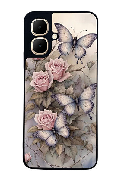 Aksel Kılıf متوافق مع Infinix Smart 10 مطبوع ، أسود غير لامع، سيليكون ناعم، و...