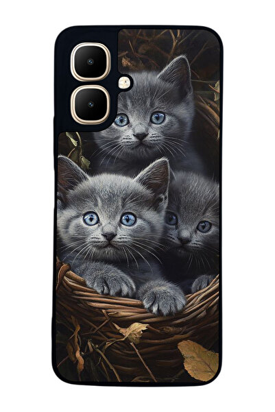 Aksel Kılıf متوافق مع Infinix Smart 10 مطبوع ، أسود غير لامع، سيليكون ناعم، و...