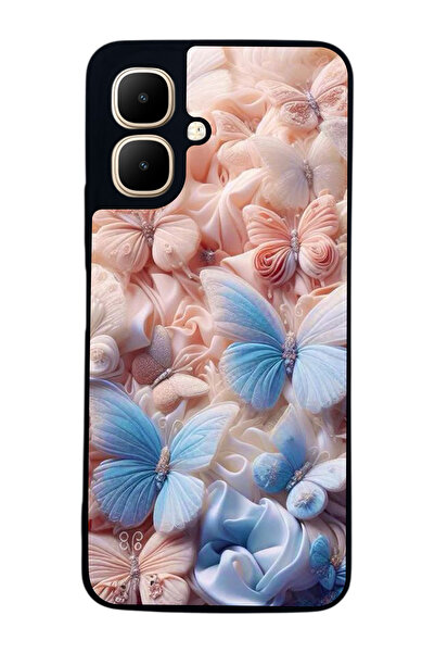 Aksel Kılıf متوافق مع Infinix Smart 10 مطبوع ، أسود غير لامع، سيليكون ناعم، و...