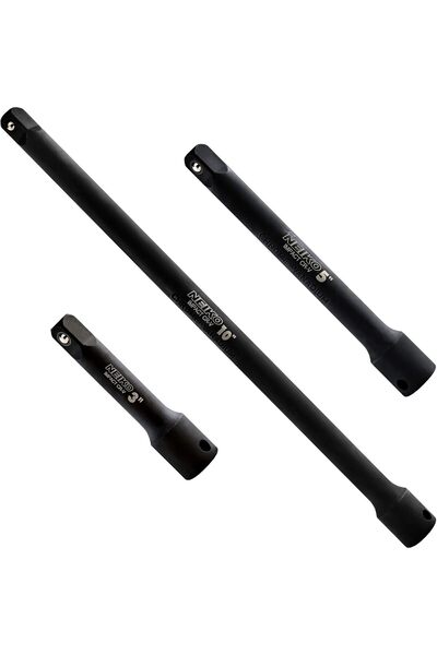 NEİKO 3-Piece 3/8" Drive Impact Extension Bar Set (3, 5, 10 in) - Model 00234A