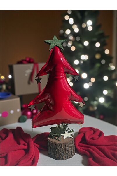 Bukiro زينة طاولة شجرة عيد الميلاد المزخرفة، زينة طاولة جلدية مزخرفة، زينة عيد الميلاد اللامعة