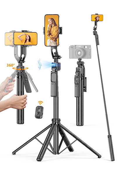 HYX حامل ثلاثي القوائم بتتبع تلقائي للوجه مقاس 64 بوصة مع دوران 360 درجة مع ج...