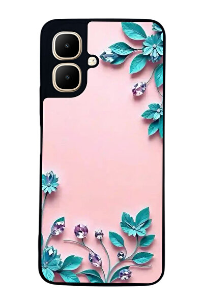 Aksel Kılıf متوافق مع Infinix Smart 10 مطبوع ، أسود غير لامع، سيليكون ناعم، و...