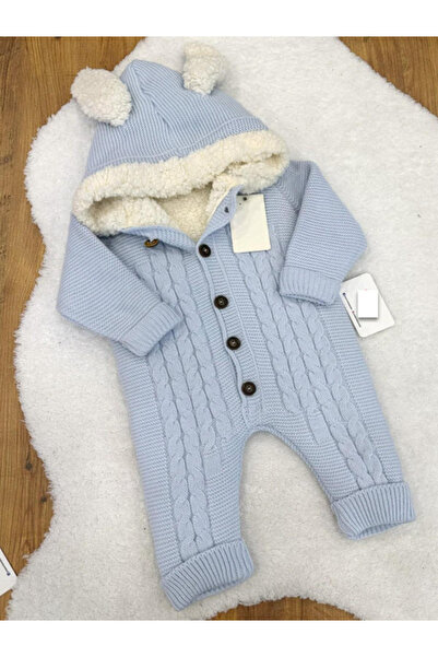 Enfal Bebe Kulaklı Kapüşonlu Welsoft Kürklü Bebek Tulumu