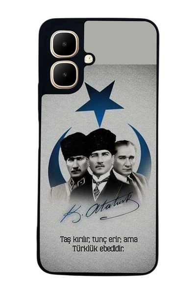 Aksel Kılıf متوافق مع Infinix Smart 10 مطبوع ، أسود غير لامع، سيليكون ناعم، و...