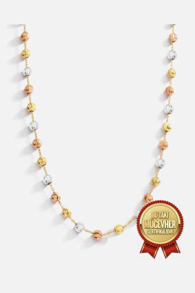 MEKS JEWELS Mikron Altın Kaplama Gümüş Dorika Kolye