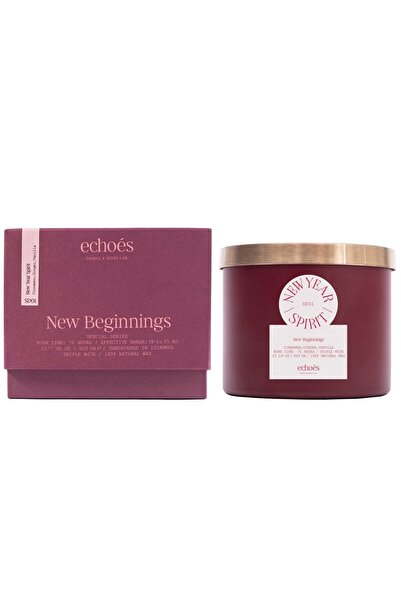 Echoes Premium Scented Candle, New Year Spirit From Echoes, in Luxury Glass Jar, 600g