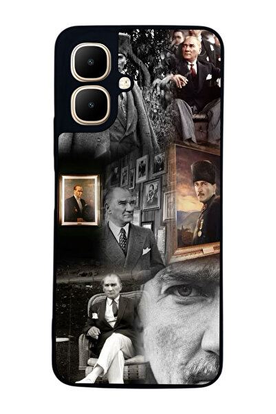 Aksel Kılıf متوافق مع Infinix Smart 10 مطبوع ، أسود غير لامع، سيليكون ناعم، و...