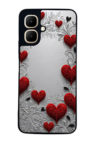 Aksel Kılıf متوافق مع Infinix Smart 10 مطبوع ، أسود غير لامع، سيليكون ناعم، و...