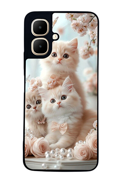 Aksel Kılıf متوافق مع Infinix Smart 10 مطبوع ، أسود غير لامع، سيليكون ناعم، و...