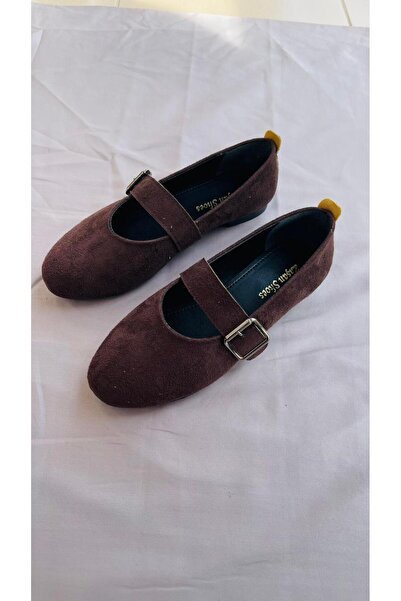 Zişan Shoes MELİN Kemer Toka Detay Süet Günlük Kadın Babet