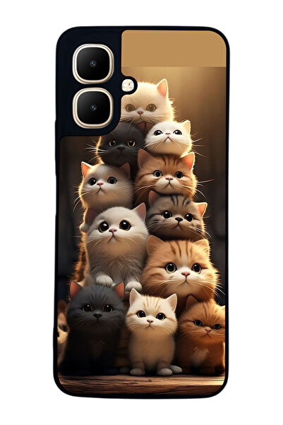 Aksel Kılıf متوافق مع Infinix Smart 10 مطبوع ، أسود غير لامع، سيليكون ناعم، و...