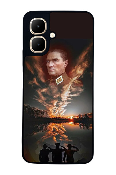 Aksel Kılıf متوافق مع Infinix Smart 10 مطبوع ، أسود غير لامع، سيليكون ناعم، و...