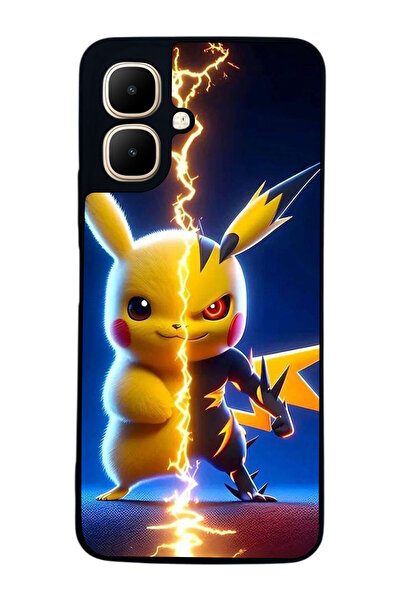 Aksel Kılıf متوافق مع Infinix Smart 10 مطبوع ، أسود غير لامع، سيليكون ناعم، و...