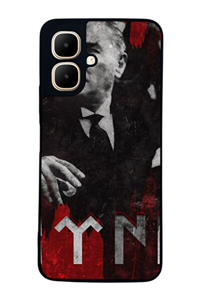 Aksel Kılıf متوافق مع Infinix Smart 10 مطبوع ، أسود غير لامع، سيليكون ناعم، و...