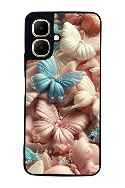 Aksel Kılıf متوافق مع Infinix Smart 10 مطبوع ، أسود غير لامع، سيليكون ناعم، و...