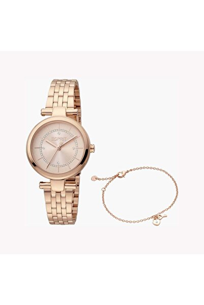 Esprit Women's Rose Gold Stainless Steel Watch, Round Case | Esm-12345