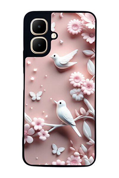 Aksel Kılıf متوافق مع Infinix Smart 10 مطبوع ، أسود غير لامع، سيليكون ناعم، و...