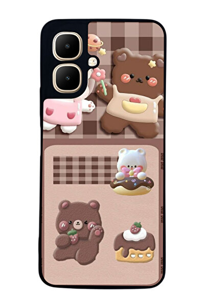 Aksel Kılıf متوافق مع Infinix Smart 10 مطبوع ، أسود غير لامع، سيليكون ناعم، و...