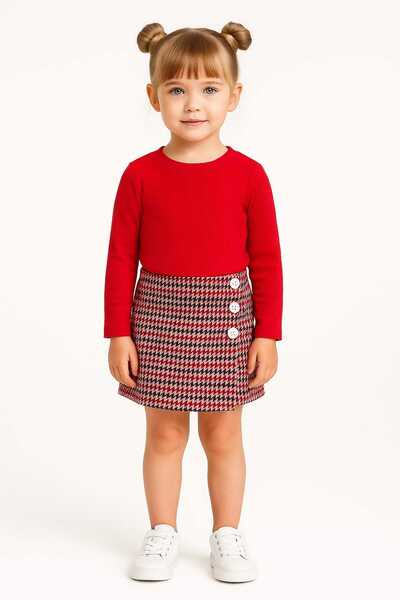 gigigiyim Button Detailed Shorts Skirt Girls' Suit