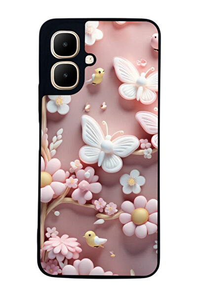 Aksel Kılıf متوافق مع Infinix Smart 10 مطبوع ، أسود غير لامع، سيليكون ناعم، و...