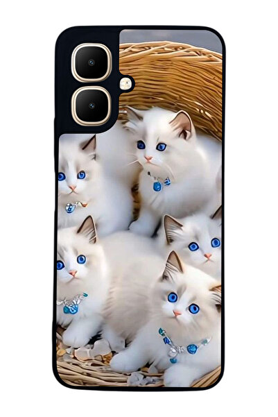 Aksel Kılıf متوافق مع Infinix Smart 10 مطبوع ، أسود غير لامع، سيليكون ناعم، و...