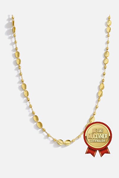 MEKS JEWELS Mikron Altın Kaplama Aynalı Gümüş Dorika Kolye