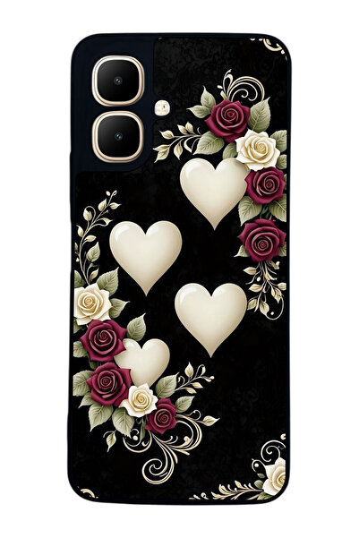 Aksel Kılıf متوافق مع Infinix Smart 10 مطبوع ، أسود غير لامع، سيليكون ناعم، و...