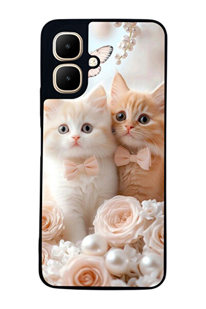 Aksel Kılıf متوافق مع Infinix Smart 10 مطبوع ، أسود غير لامع، سيليكون ناعم، و...