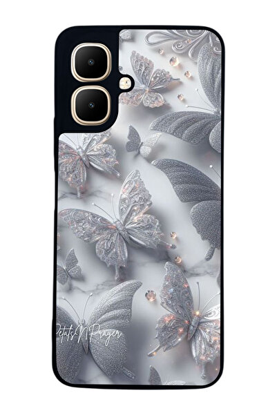 Aksel Kılıf متوافق مع Infinix Smart 10 مطبوع ، أسود غير لامع، سيليكون ناعم، و...