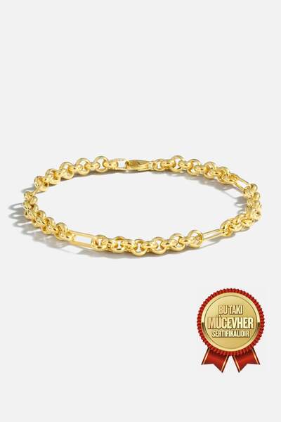 MEKS JEWELS Mikron Altın Kaplama Gümüş Doge Bileklik