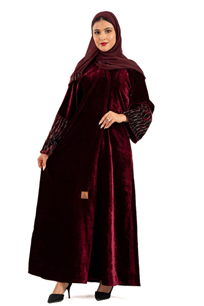 Hasnaa Abaya Areej abaya in burgundy color