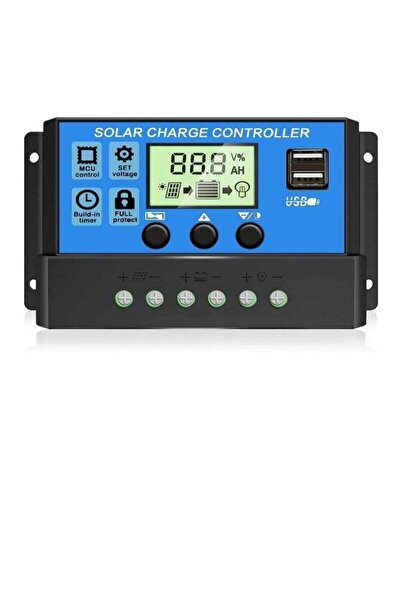 Generic 30A PWM Solar Charge Controller - Dual USB, LCD Display, Timer & Adjustable Parameters