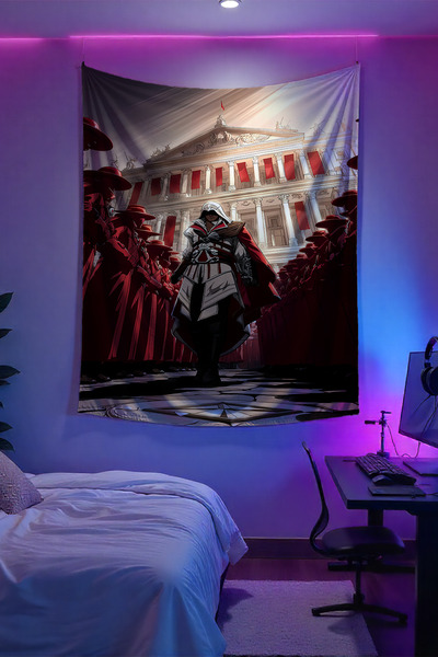 FG Store Assassin's Creed Temalı Dijital Baskılı Duvar Örtüsü Duvar Halısı