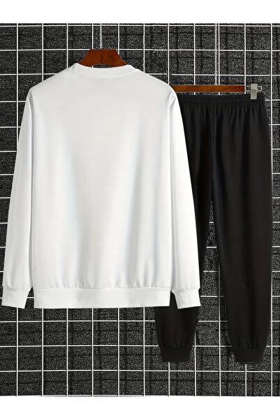 Flaubert Men's Printed Hoodie Oversize Circular Neck and Sweatpants 2-Piece Set