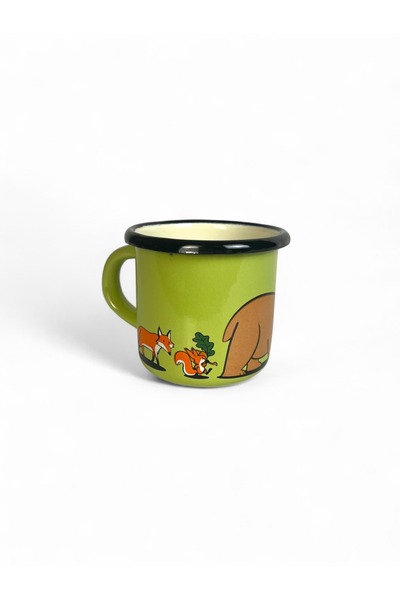 Emailul Medias 7cm green enamel mug, animal decoration