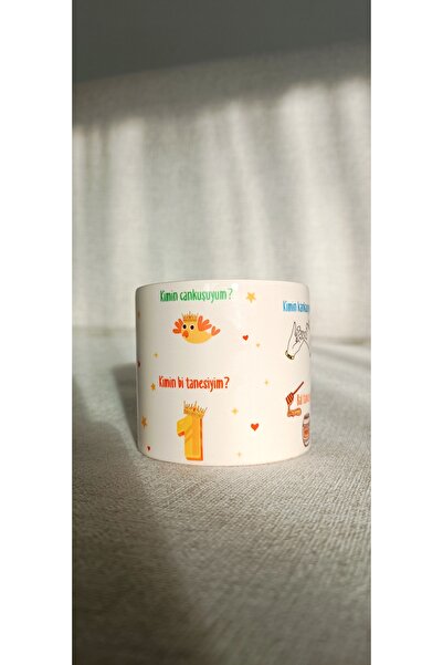 SERAMİK Prens Komik Replikler Baskılı Kupa Krem Renk Kırmızı Kulplu