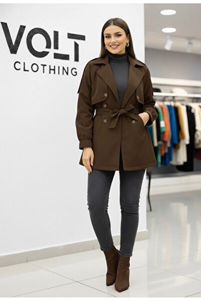 VOLT CLOTHİNG Apolet Windproof Trench Coat